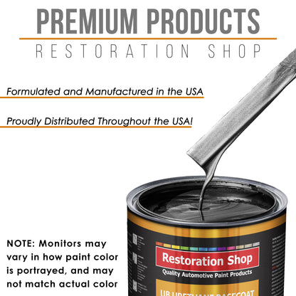 Black Metallic - Urethane Basecoat with Premium Clearcoat Auto Paint - Complete Medium Quart Paint Kit - Professional High Gloss Automotive Coating