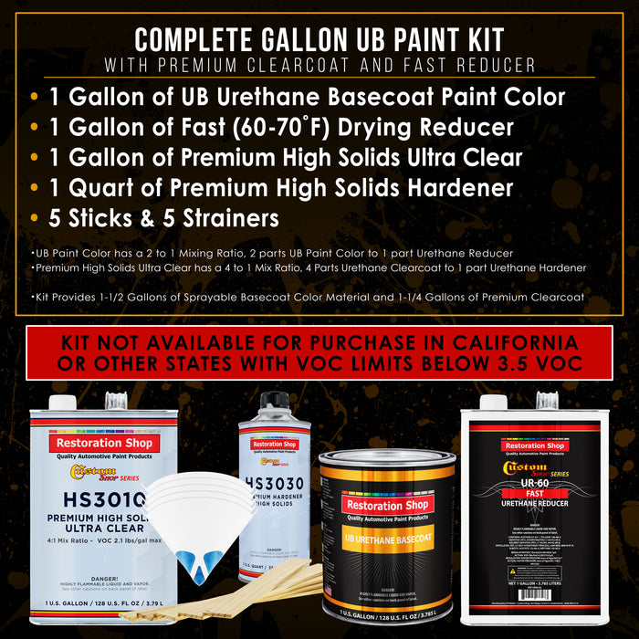 Black Sparkle Metallic - Urethane Basecoat with Premium Clearcoat Auto Paint - Complete Fast Gallon Paint Kit - Professional Gloss Automotive Coating