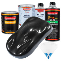 Black Sparkle Metallic - Urethane Basecoat with Premium Clearcoat Auto Paint - Complete Medium Quart Paint Kit - Professional Gloss Automotive Coating