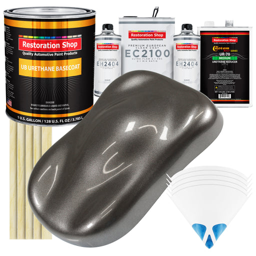Tunnel Ram Gray Metallic Urethane Basecoat with European Clearcoat Auto Paint - Complete Gallon Paint Color Kit - Automotive Refinish Coating