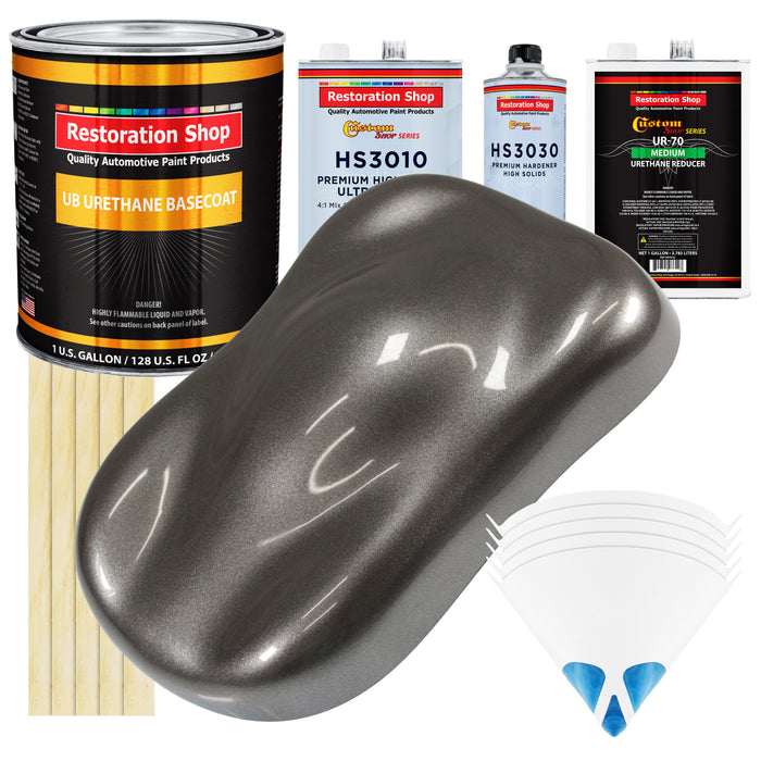 Tunnel Ram Gray Metallic - Urethane Basecoat with Premium Clearcoat Auto Paint - Complete Medium Gallon Paint Kit - Professional Automotive Coating