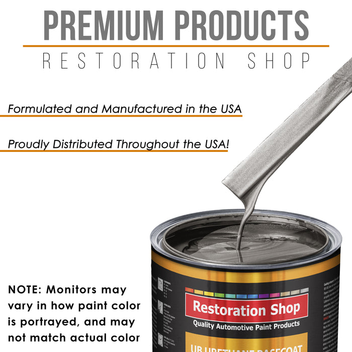 Tunnel Ram Gray Metallic - Urethane Basecoat with Premium Clearcoat Auto Paint (Complete Medium Quart Paint Kit) Professional Gloss Automotive Coating