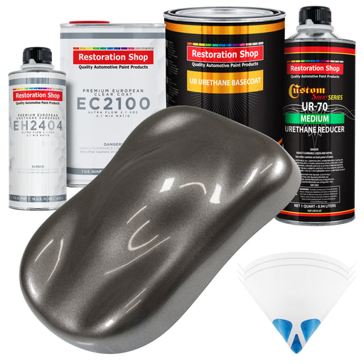 Tunnel Ram Gray Metallic Urethane Basecoat with European Clearcoat Auto Paint - Complete Quart Paint Color Kit - Automotive Refinish Coating