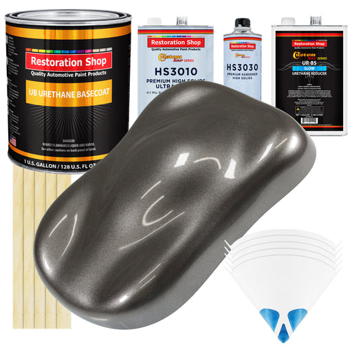 Tunnel Ram Gray Metallic - Urethane Basecoat with Premium Clearcoat Auto Paint (Complete Slow Gallon Paint Kit) Professional Gloss Automotive Coating