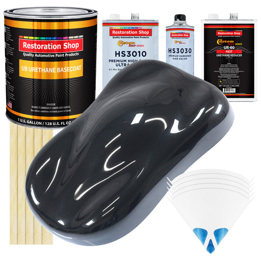 Phantom Black Pearl - Urethane Basecoat with Premium Clearcoat Auto Paint (Complete Fast Gallon Paint Kit) Professional High Gloss Automotive Coating