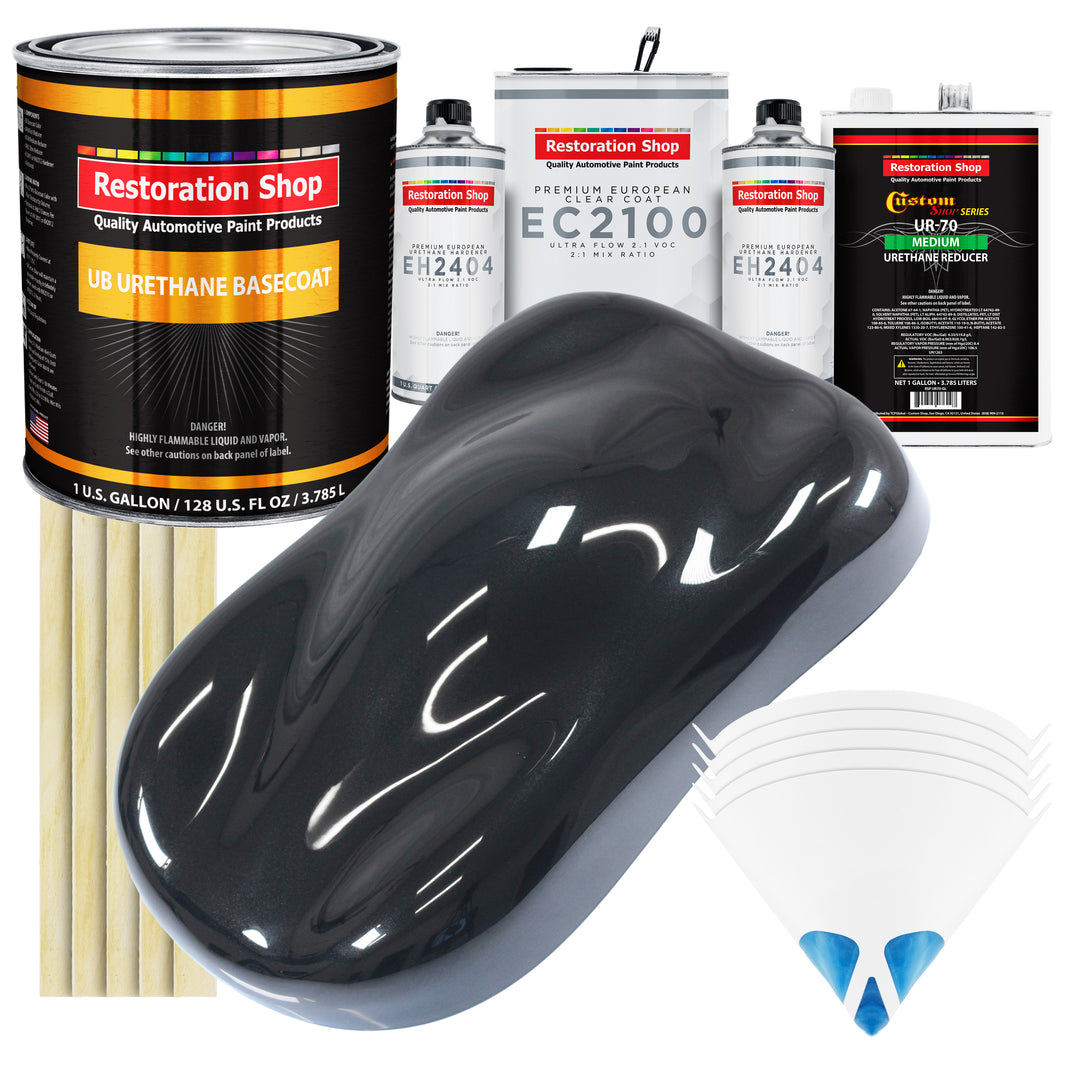 Phantom Black Pearl Urethane Basecoat with European Clearcoat Auto Paint - Complete Gallon Paint Color Kit - Automotive Refinish Coating