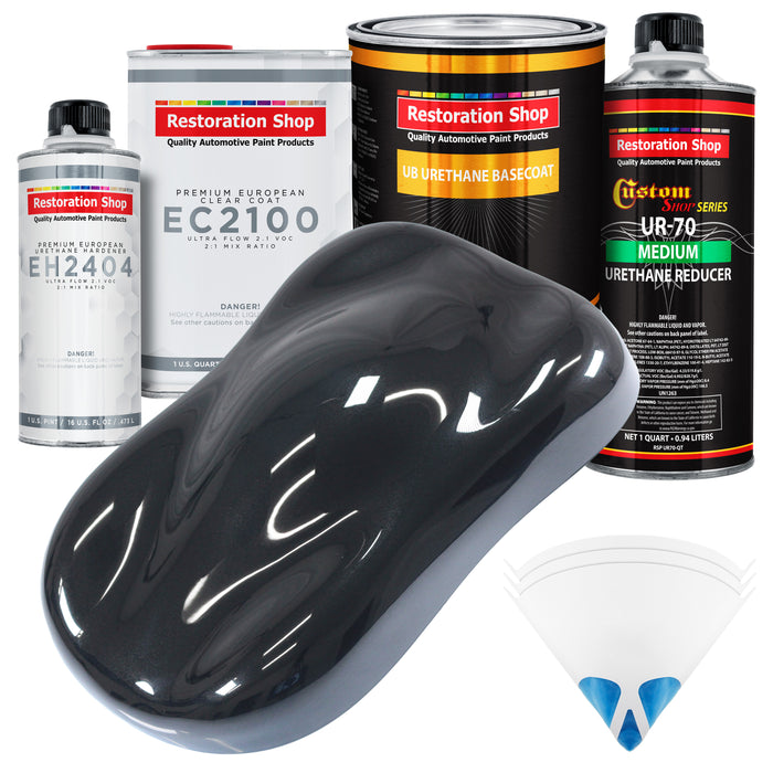 Phantom Black Pearl Urethane Basecoat with European Clearcoat Auto Paint - Complete Quart Paint Color Kit - Automotive Refinish Coating