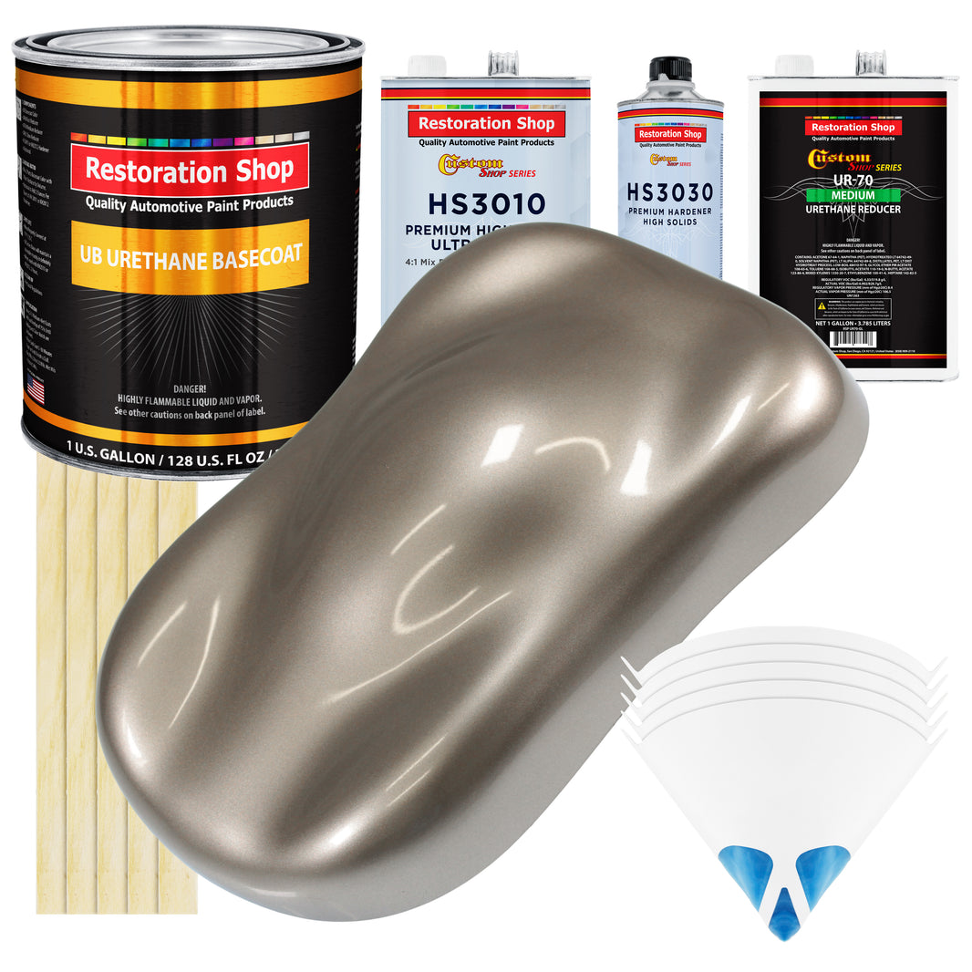 Arizona Bronze Metallic - Urethane Basecoat with Premium Clearcoat Auto Paint (Complete Medium Gallon Paint Kit) Professional Gloss Automotive Coating