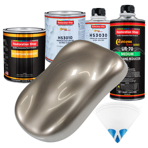 Arizona Bronze Metallic - Urethane Basecoat with Premium Clearcoat Auto Paint (Complete Medium Quart Paint Kit) Professional Gloss Automotive Coating