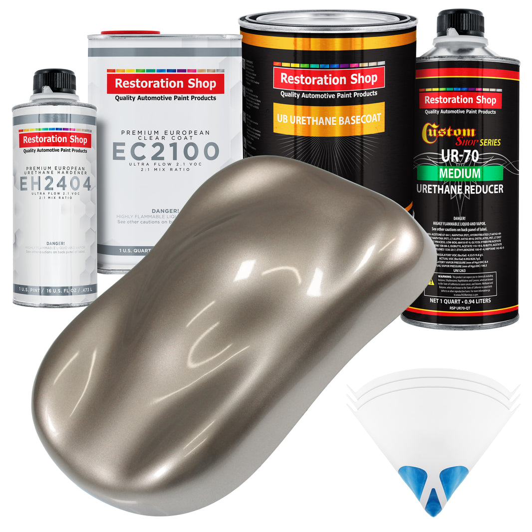 Arizona Bronze Metallic Urethane Basecoat with European Clearcoat Auto Paint - Complete Quart Paint Color Kit - Automotive Refinish Coating