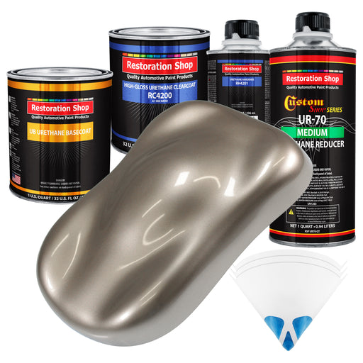 Arizona Bronze Metallic - Urethane Basecoat with Clearcoat Auto Paint - Complete Medium Quart Paint Kit - Professional Automotive Car Truck Coating