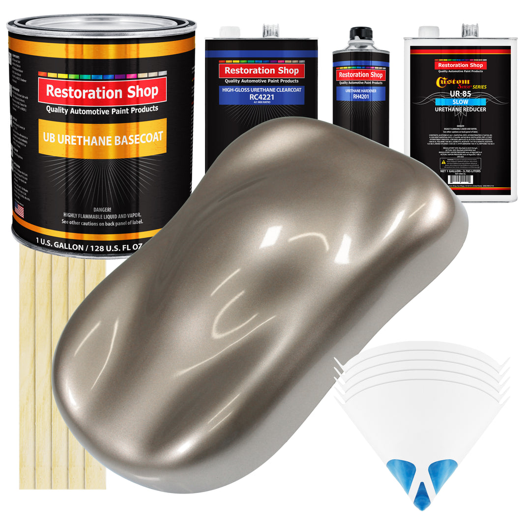 Arizona Bronze Metallic - Urethane Basecoat with Clearcoat Auto Paint (Complete Slow Gallon Paint Kit) Professional Gloss Automotive Car Truck Coating