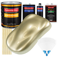 Antique Gold Metallic - Urethane Basecoat with Clearcoat Auto Paint (Complete Medium Gallon Paint Kit) Professional Gloss Automotive Car Truck Coating