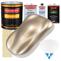 Cashmere Gold Metallic - Urethane Basecoat with Premium Clearcoat Auto Paint (Complete Medium Gallon Paint Kit) Professional Gloss Automotive Coating