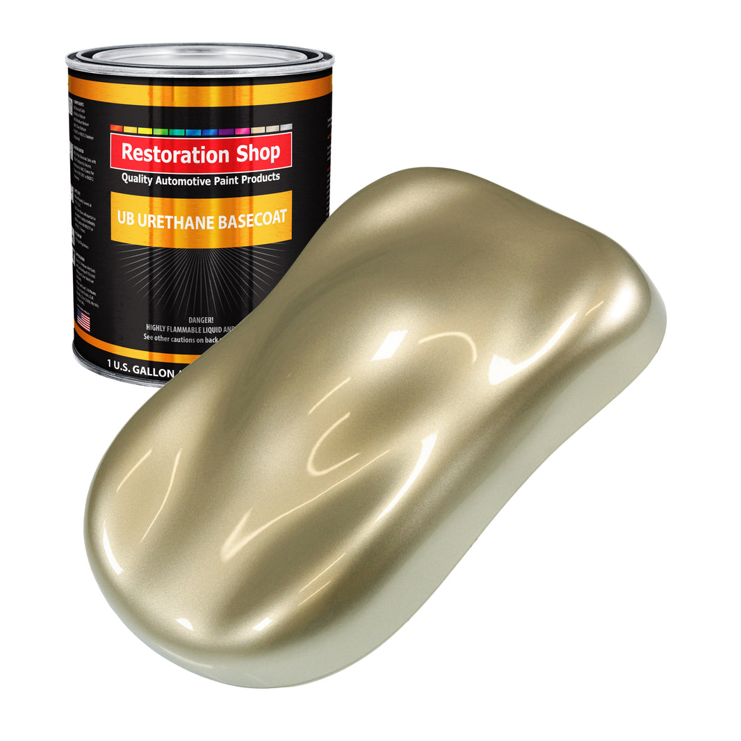 Champagne Gold Metallic - Urethane Basecoat Auto Paint - Gallon Paint Color Only - Professional High Gloss Automotive, Car, Truck Coating