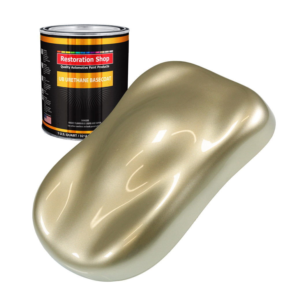 Champagne Gold Metallic - Urethane Basecoat Auto Paint - Quart Paint Color Only - Professional High Gloss Automotive, Car, Truck Coating