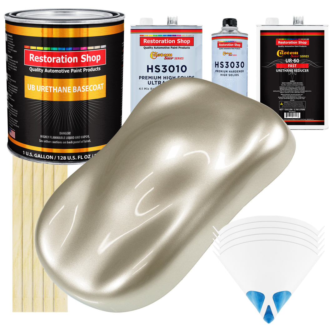 Gold Mist Metallic - Urethane Basecoat with Premium Clearcoat Auto Paint - Complete Fast Gallon Paint Kit - Professional High Gloss Automotive Coating