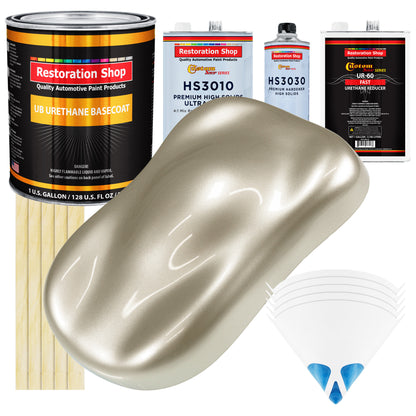 Gold Mist Metallic - Urethane Basecoat with Premium Clearcoat Auto Paint - Complete Fast Gallon Paint Kit - Professional High Gloss Automotive Coating