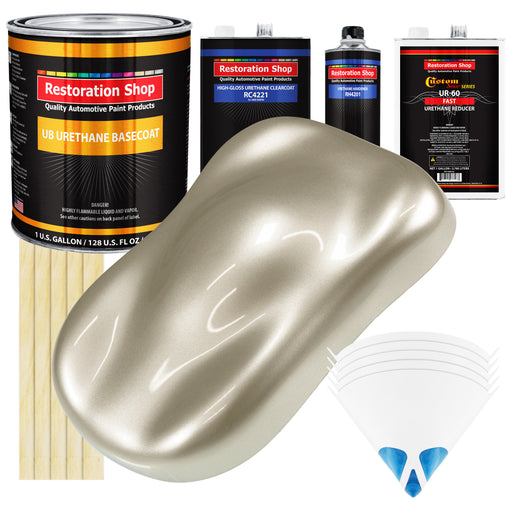 Gold Mist Metallic - Urethane Basecoat with Clearcoat Auto Paint - Complete Fast Gallon Paint Kit - Professional Gloss Automotive Car Truck Coating