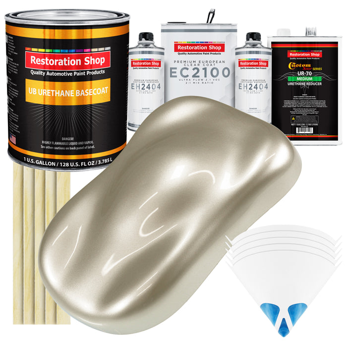 Gold Mist Metallic Urethane Basecoat with European Clearcoat Auto Paint - Complete Gallon Paint Color Kit - Automotive Refinish Coating