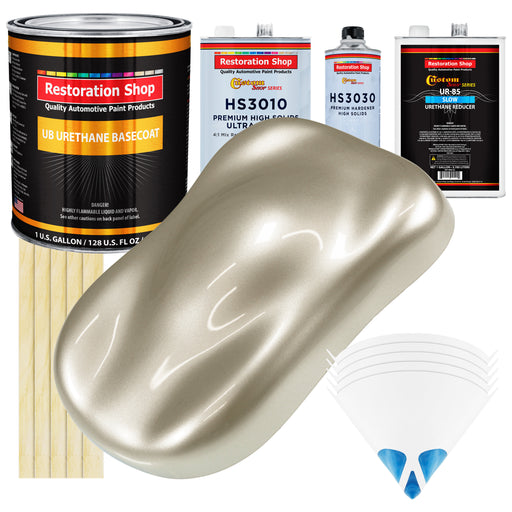 Gold Mist Metallic - Urethane Basecoat with Premium Clearcoat Auto Paint - Complete Slow Gallon Paint Kit - Professional High Gloss Automotive Coating