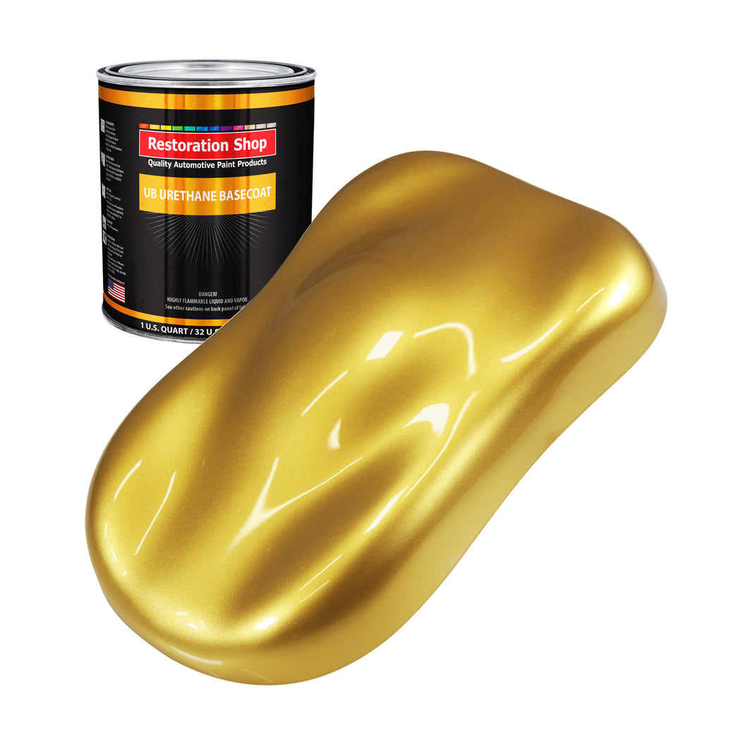 Anniversary Gold Metallic - Urethane Basecoat Auto Paint - Quart Paint Color Only - Professional High Gloss Automotive, Car, Truck Coating