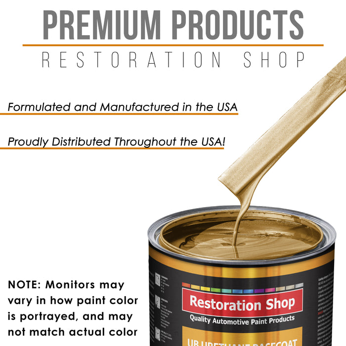 Autumn Gold Metallic - Urethane Basecoat with Clearcoat Auto Paint - Complete Slow Gallon Paint Kit - Professional Gloss Automotive Car Truck Coating