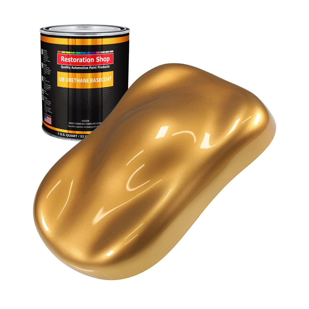 Autumn Gold Metallic - Urethane Basecoat Auto Paint - Quart Paint Color Only - Professional High Gloss Automotive, Car, Truck Coating