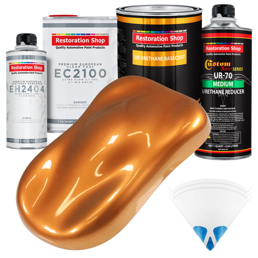 Sunburst Orange Metallic Urethane Basecoat with European Clearcoat Auto Paint - Complete Quart Paint Color Kit - Automotive Refinish Coating