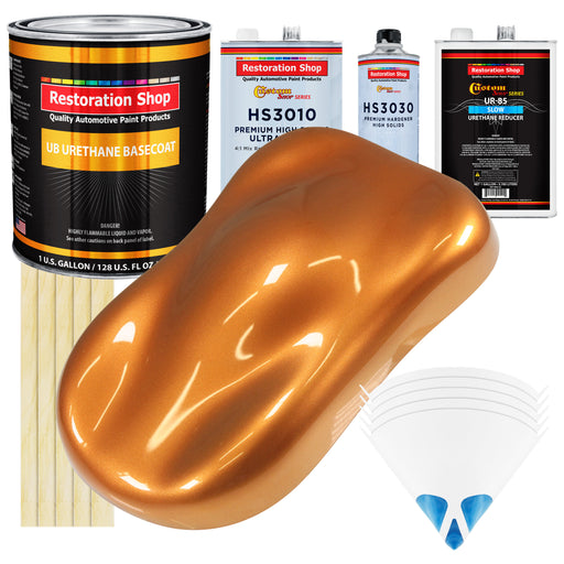 Sunburst Orange Metallic - Urethane Basecoat with Premium Clearcoat Auto Paint (Complete Slow Gallon Paint Kit) Professional Gloss Automotive Coating