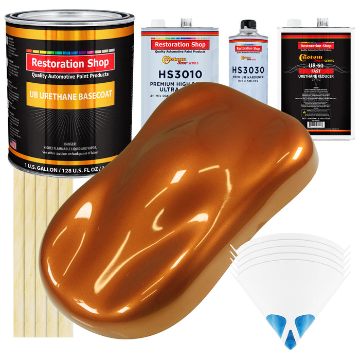 Atomic Orange Pearl - Urethane Basecoat with Premium Clearcoat Auto Paint (Complete Fast Gallon Paint Kit) Professional High Gloss Automotive Coating