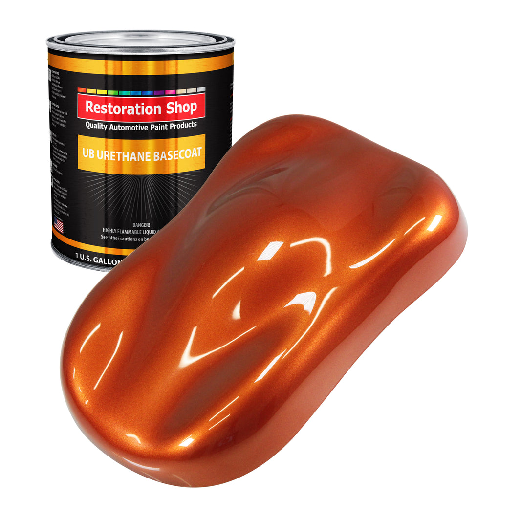 Inferno Orange Pearl Metallic - Urethane Basecoat Auto Paint - Gallon Paint Color Only - Professional High Gloss Automotive, Car, Truck Coating
