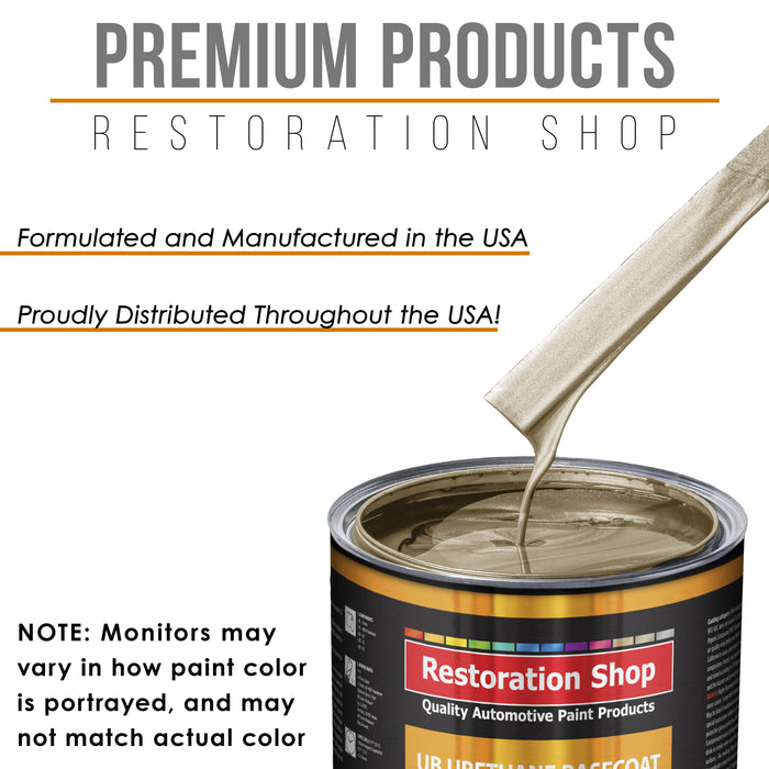 Driftwood Beige Metallic - Urethane Basecoat with Premium Clearcoat Auto Paint (Complete Fast Gallon Paint Kit) Professional Gloss Automotive Coating
