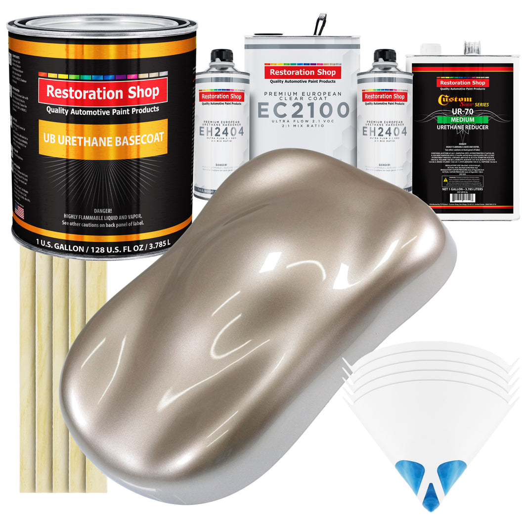 Mocha Frost Metallic Urethane Basecoat with European Clearcoat Auto Paint - Complete Gallon Paint Color Kit - Automotive Refinish Coating