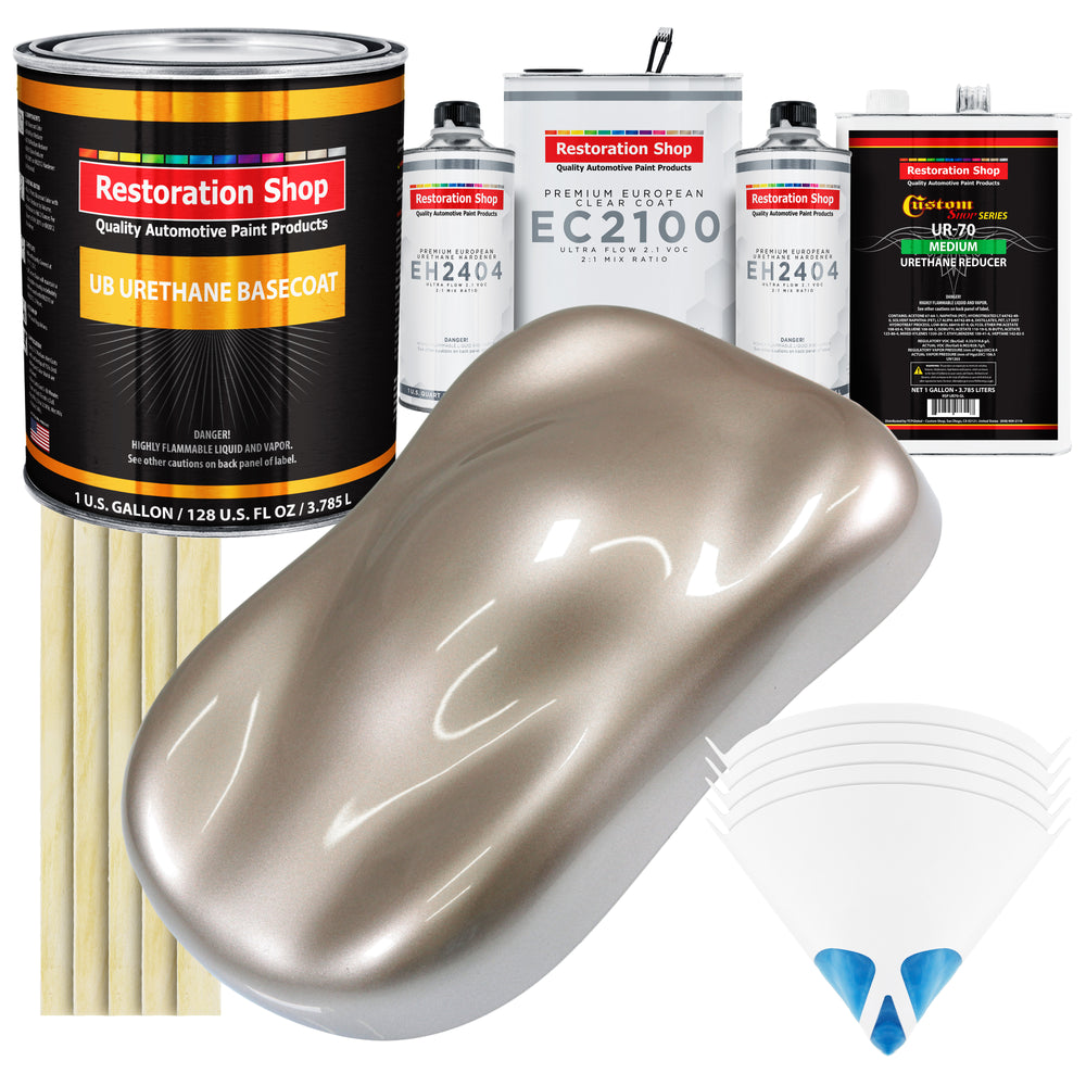 Mocha Frost Metallic Urethane Basecoat with European Clearcoat Auto Paint - Complete Gallon Paint Color Kit - Automotive Refinish Coating