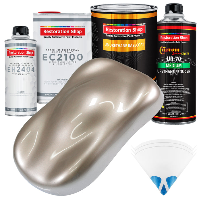 Mocha Frost Metallic Urethane Basecoat with European Clearcoat Auto Paint - Complete Quart Paint Color Kit - Automotive Refinish Coating