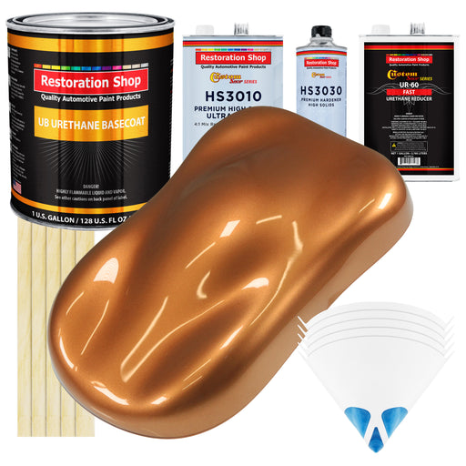 Ginger Metallic - Urethane Basecoat with Premium Clearcoat Auto Paint - Complete Fast Gallon Paint Kit - Professional High Gloss Automotive Coating