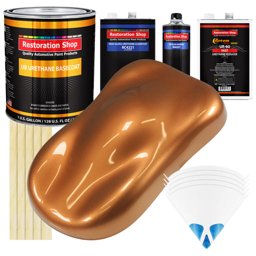 Ginger Metallic - Urethane Basecoat with Clearcoat Auto Paint (Complete Fast Gallon Paint Kit) Professional High Gloss Automotive Car Truck Coating