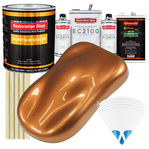 Ginger Metallic Urethane Basecoat with European Clearcoat Auto Paint - Complete Gallon Paint Color Kit - Automotive Refinish Coating