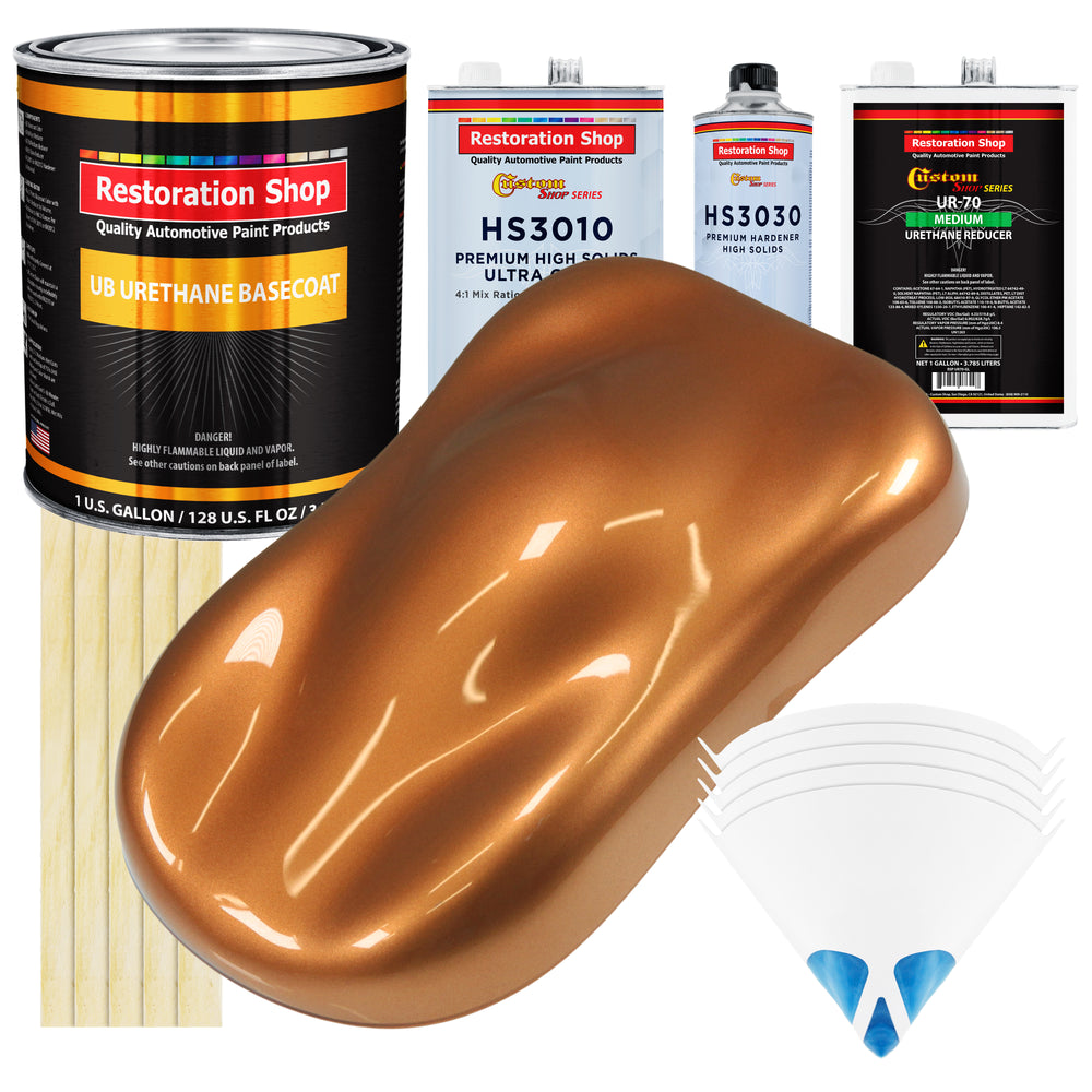 Ginger Metallic - Urethane Basecoat with Premium Clearcoat Auto Paint - Complete Medium Gallon Paint Kit - Professional High Gloss Automotive Coating