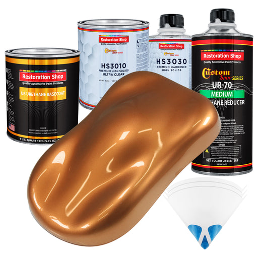 Ginger Metallic - Urethane Basecoat with Premium Clearcoat Auto Paint - Complete Medium Quart Paint Kit - Professional High Gloss Automotive Coating