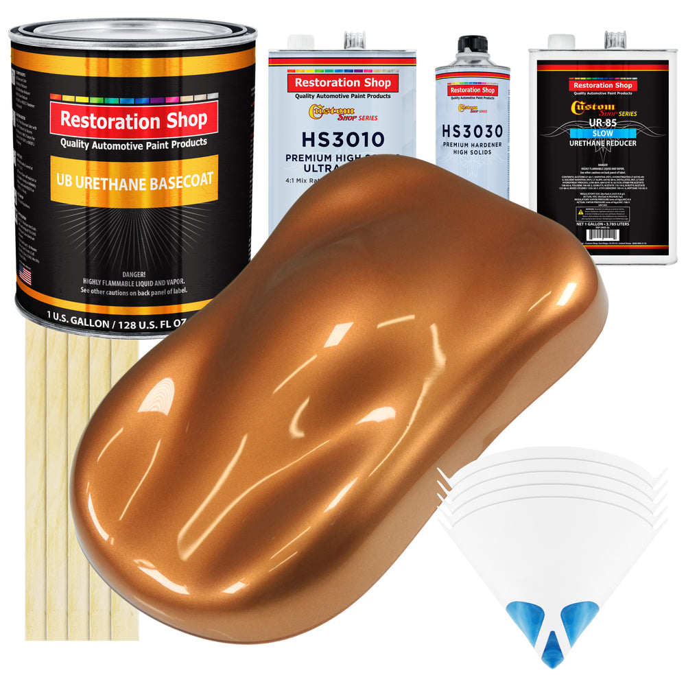 Ginger Metallic - Urethane Basecoat with Premium Clearcoat Auto Paint - Complete Slow Gallon Paint Kit - Professional High Gloss Automotive Coating