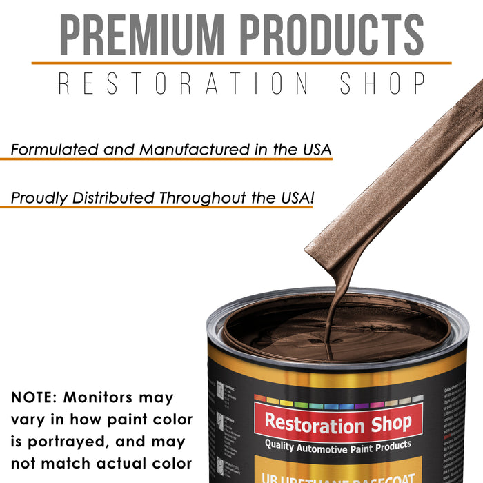 Mahogany Brown Metallic - Urethane Basecoat with Premium Clearcoat Auto Paint (Complete Medium Gallon Paint Kit) Professional Gloss Automotive Coating