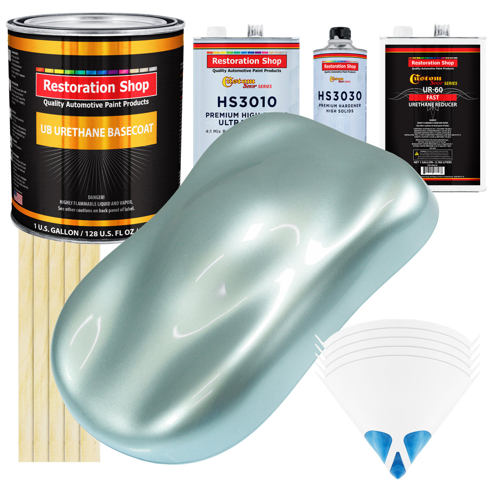 Frost Blue Metallic - Urethane Basecoat with Premium Clearcoat Auto Paint (Complete Fast Gallon Paint Kit) Professional High Gloss Automotive Coating