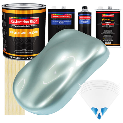 Frost Blue Metallic - Urethane Basecoat with Clearcoat Auto Paint - Complete Fast Gallon Paint Kit - Professional Gloss Automotive Car Truck Coating