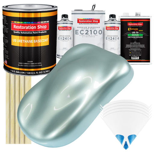 Frost Blue Metallic Urethane Basecoat with European Clearcoat Auto Paint - Complete Gallon Paint Color Kit - Automotive Refinish Coating