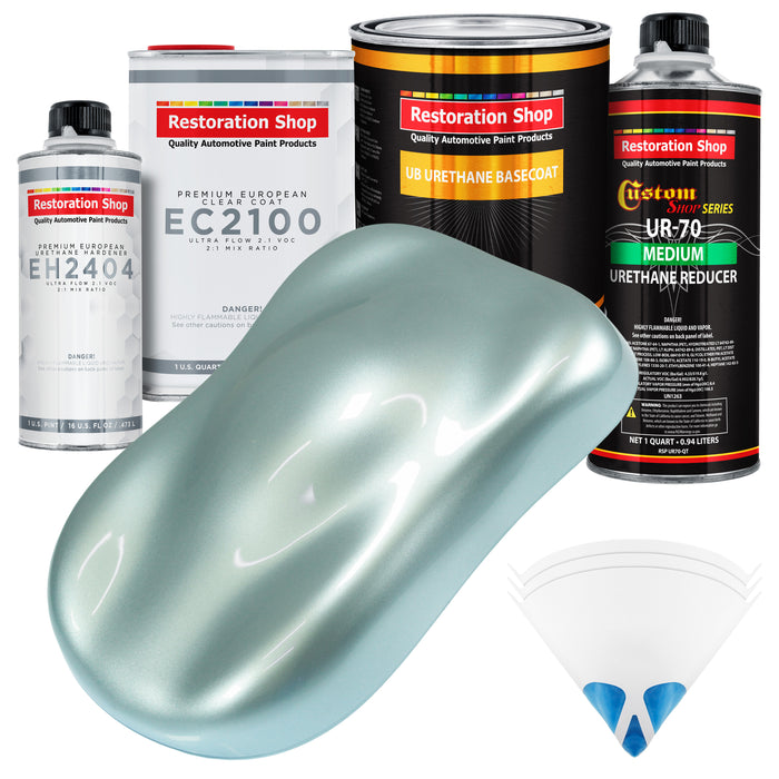 Frost Blue Metallic Urethane Basecoat with European Clearcoat Auto Paint - Complete Quart Paint Color Kit - Automotive Refinish Coating