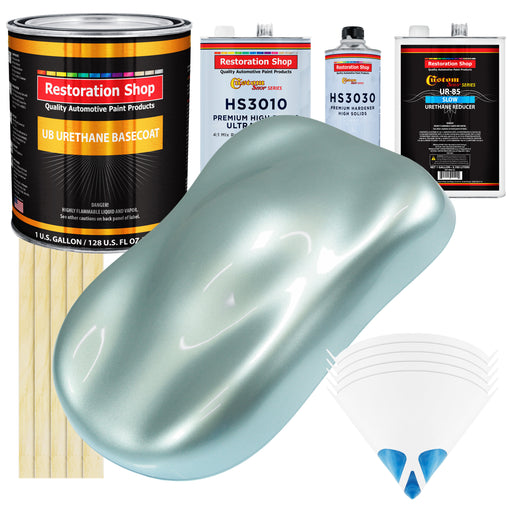 Frost Blue Metallic - Urethane Basecoat with Premium Clearcoat Auto Paint (Complete Slow Gallon Paint Kit) Professional High Gloss Automotive Coating