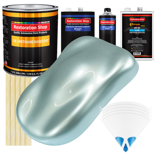 Frost Blue Metallic - Urethane Basecoat with Clearcoat Auto Paint - Complete Slow Gallon Paint Kit - Professional Gloss Automotive Car Truck Coating