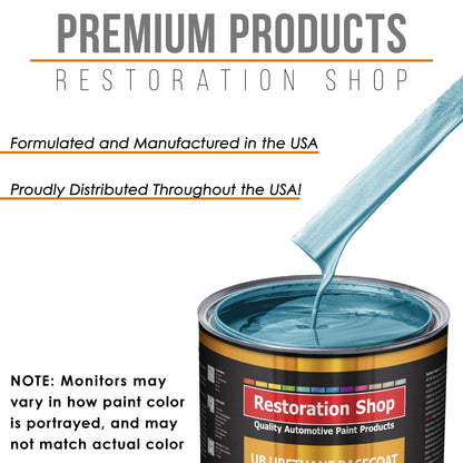 Azure Blue Metallic - Urethane Basecoat with Clearcoat Auto Paint - Complete Fast Gallon Paint Kit - Professional Gloss Automotive Car Truck Coating